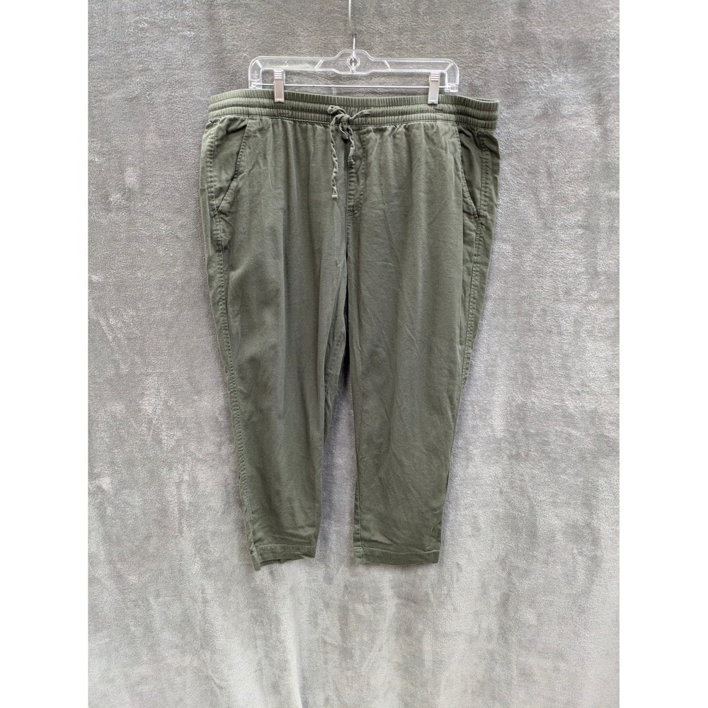 Gorpcore Pants‎ Womens XL Olive Green Earth Tone Elastic Waist Stretch Relaxed